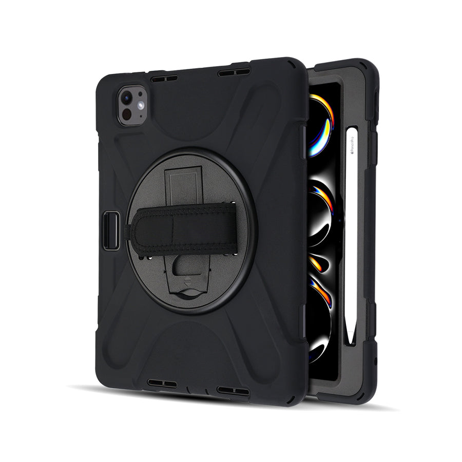 MyBat Rotatable Stand Protector Cover (with Wristband) for Apple iPad Pro 11 (2024) - Black / Black - MIPP114CSRSSS001-2.jpg