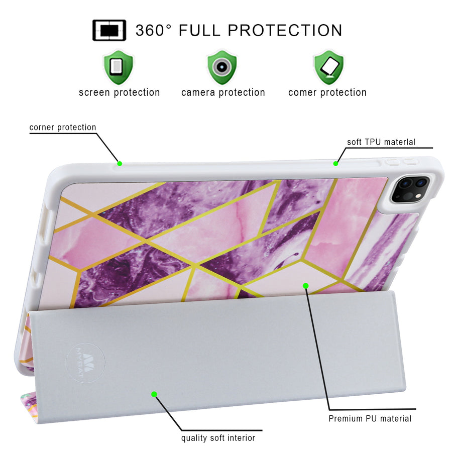MyBat Slim Fit Smart MyJacket with Trifold Stand for Apple iPad Pro 11 (2020)/iPad Pro 11 (2022) / iPad Pro 11 (2021) - Purple / Pink Mixed Marbling - MIPP11PCMJT022-6.jpg