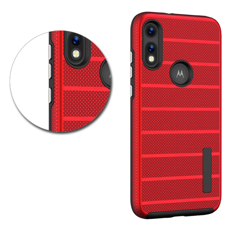 MyBat Fusion Protector Cover for Motorola Moto E (2020) / Moto E7 (2020) - Red Dots Textured / Black - MME7CSFSSS647-4.jpg