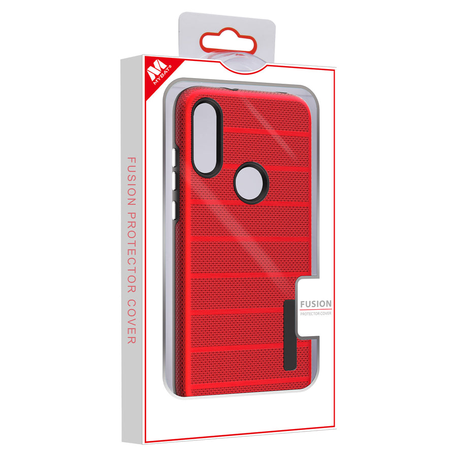MyBat Fusion Protector Cover for Motorola Moto E (2020) / Moto E7 (2020) - Red Dots Textured / Black - MME7CSFSSS647-6.jpg