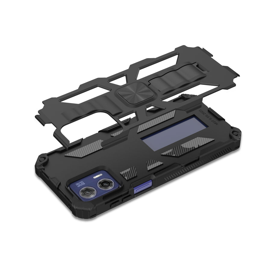 MyBat Sturdy Hybrid Protector Cover (with Stand) for Motorola Moto G 5G (2023) - Black / Black - MMG5G23CSFSSS001-8.jpg