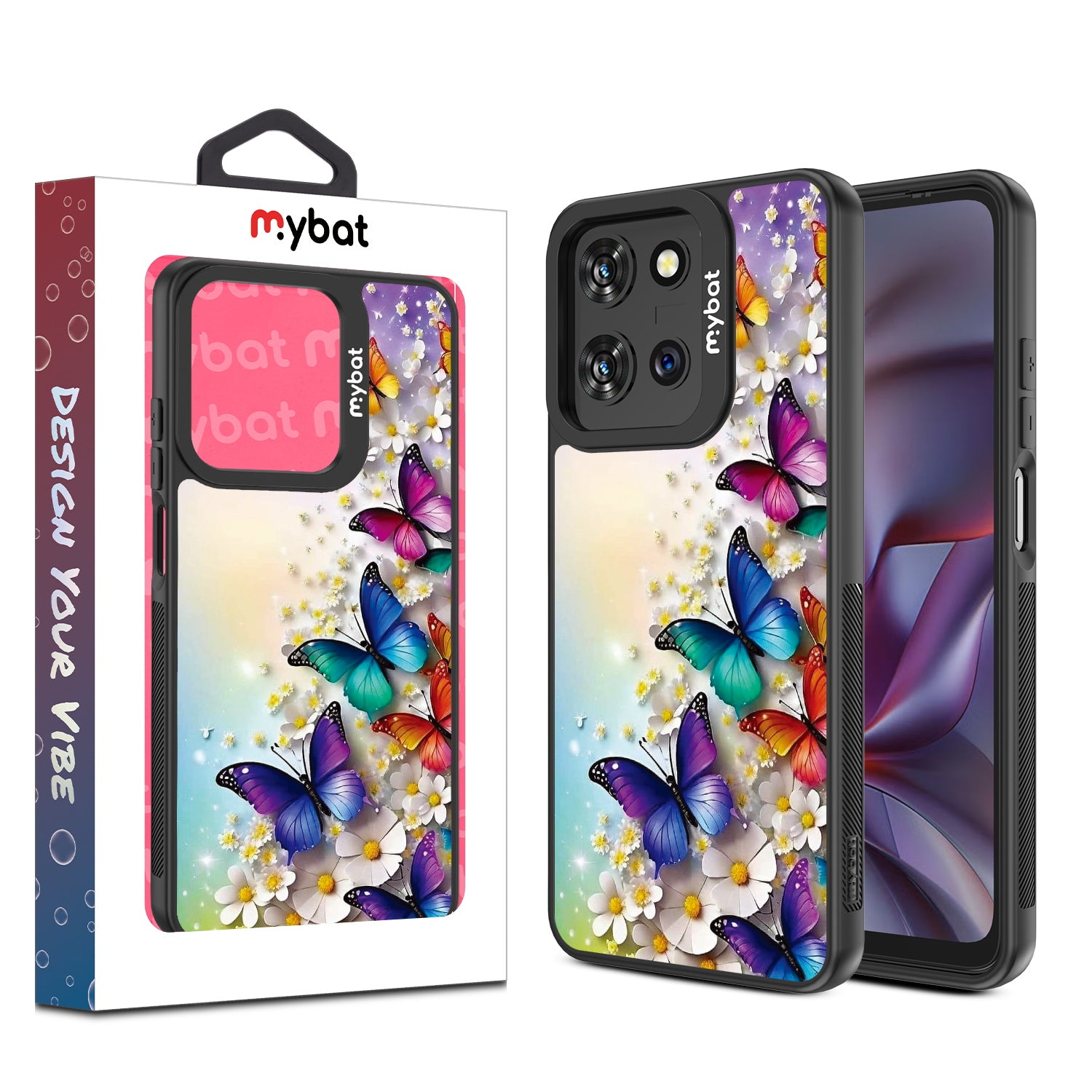 MyBat Design Lab Series Case for Motorola Moto G 5G (2025) / Moto G 5G (2026) / Moto G Play (2026) – Rainbow Butterflies