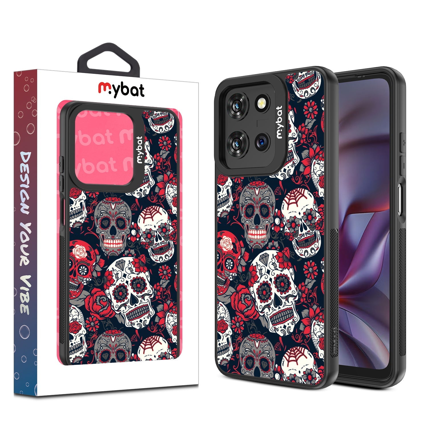 MyBat Design Lab Series Case for Motorola Moto G 5G (2025) / Moto G 5G (2026) / Moto G Play (2026) – Sugar Rose Skulls
