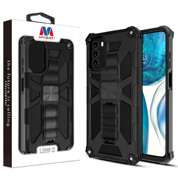 MyBat Sturdy Hybrid Protector Cover (with Stand) for Motorola Moto G 5G (2022) - Black / Black - MMG5GCSFSSS001-1.jpg