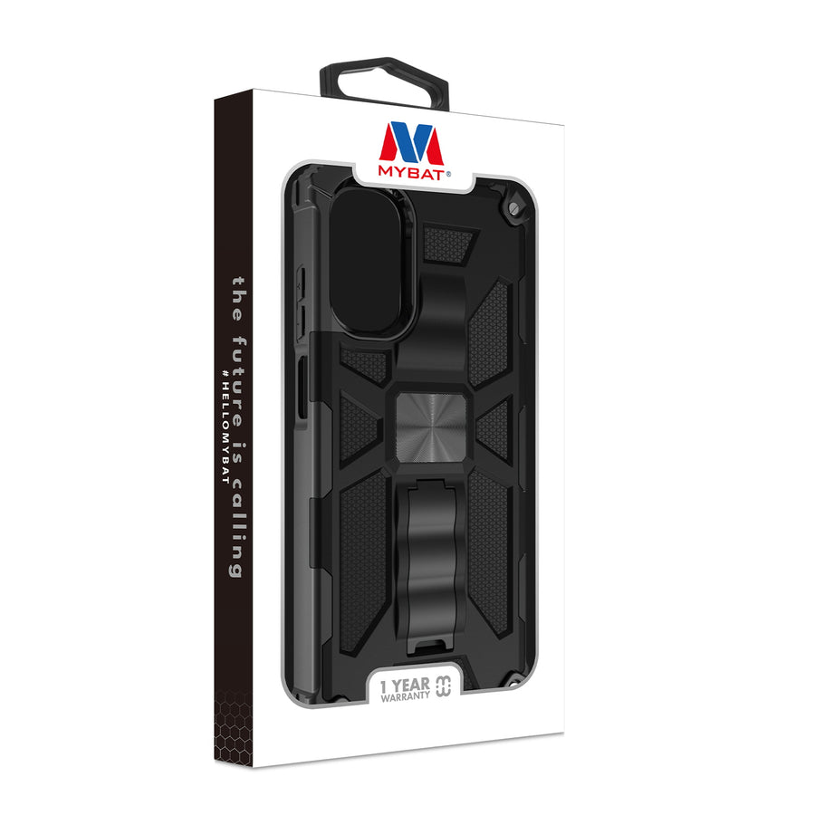 MyBat Sturdy Hybrid Protector Cover (with Stand) for Motorola Moto G 5G (2022) - Black / Black - MMG5GCSFSSS001-10.jpg