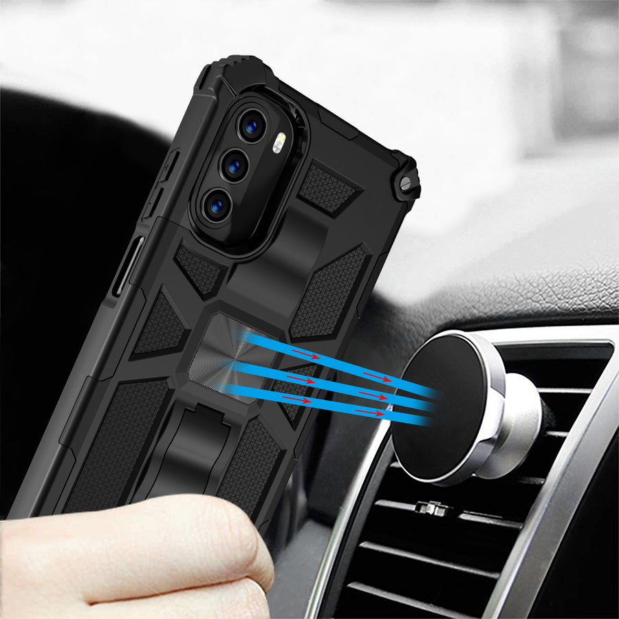 MyBat Sturdy Hybrid Protector Cover (with Stand) for Motorola Moto G 5G (2022) - Black / Black - MMG5GCSFSSS001-9.jpg