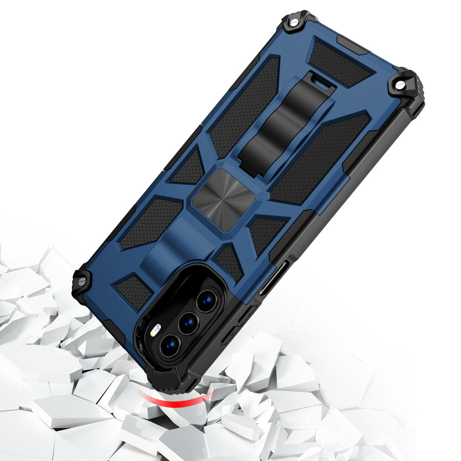 MyBat Sturdy Hybrid Protector Cover (with Stand) for Motorola Moto G 5G (2022) - Ink Blue / Black - MMG5GCSFSSS002-5.jpg