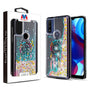 MyBat Quicksand Glitter Hybrid Protector Cover for Motorola Moto G Pure / Moto G Power (2022) - Dreamcatcher & Gold Stars