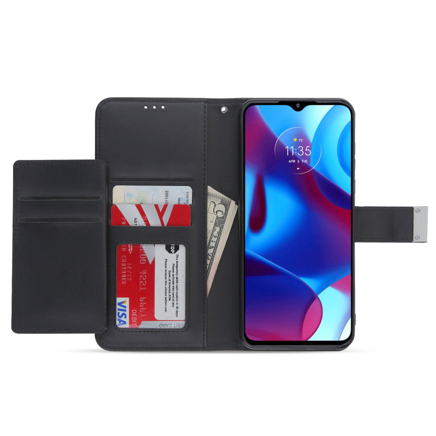 MyBat MyJacket Wallet Xtra Series for Motorola Moto G Pure / Moto G Power (2022) - Black / Black - MMGPPCMJG031-3.jpg