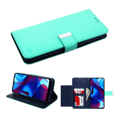 MyBat MyJacket Wallet Xtra Series for Motorola Moto G Pure / Moto G Power (2022) - Teal Green / Dark Blue - MMGPPCMJG038-2.jpg
