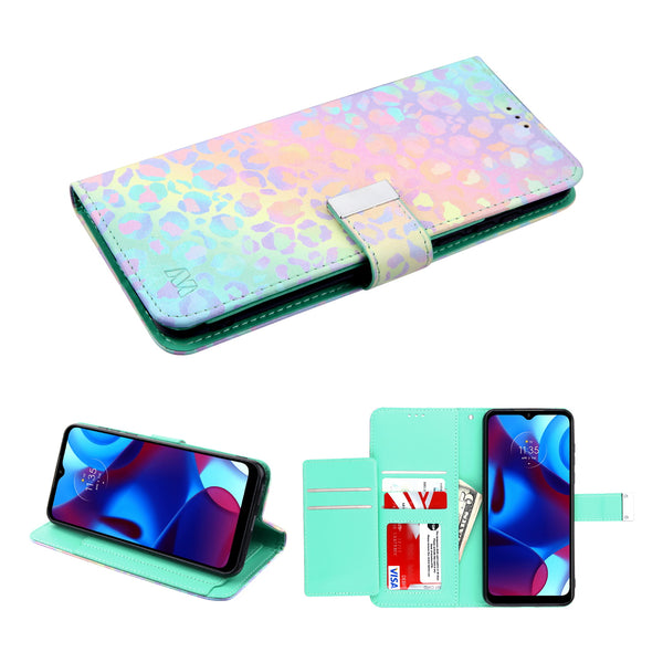 MyBat MyJacket Wallet Xtra Series with RFID Blocking for Motorola Moto G Pure / Moto G Power (2022) - Holographic Leopard - MMGPPCMJG094-2.jpg