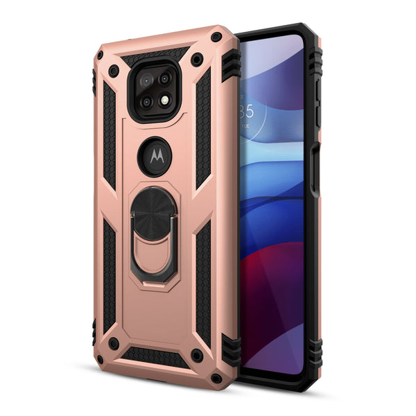MyBat Anti-Drop Hybrid Protector Case (with Ring Stand) for Motorola Moto G Power (2021) - Rose Gold / Black - MMGPW21CSFSSS244-2.jpg
