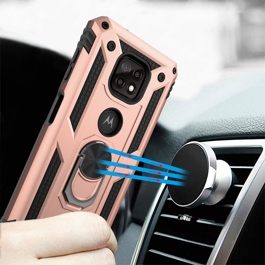 MyBat Anti-Drop Hybrid Protector Case (with Ring Stand) for Motorola Moto G Power (2021) - Rose Gold / Black - MMGPW21CSFSSS244-9.jpg