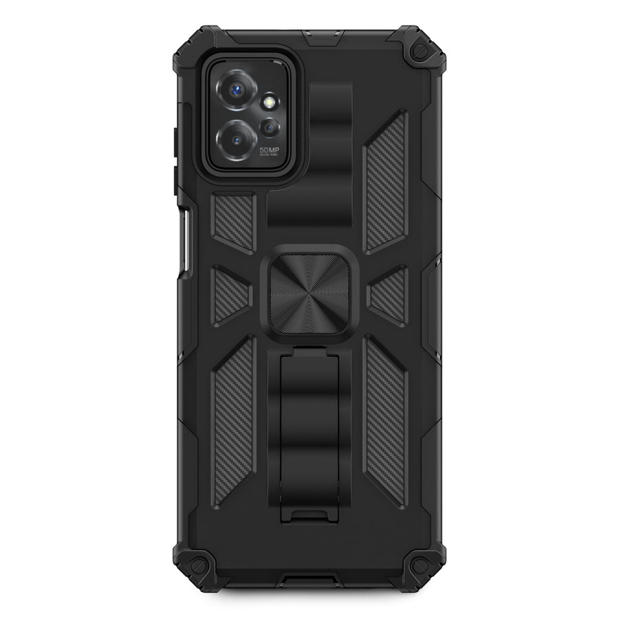 MyBat Sturdy Hybrid Protector Cover (with Stand) for Motorola Moto G Power 5G (2023) - Black / Black - MMGPW23CSFSSS001-3.jpg