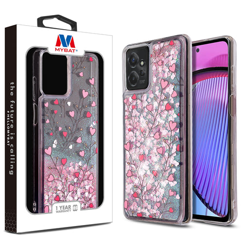 MyBat Quicksand Glitter Hybrid Protector Cover for Motorola Moto G Power 5G (2023) - Heart Vines - MMGPW23CSGTMM021-1.jpg