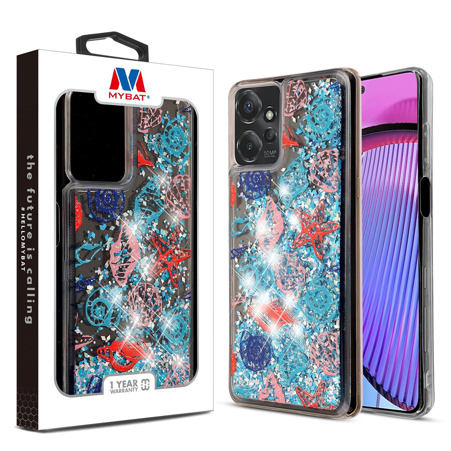 MyBat Quicksand Glitter Hybrid Protector Cover for Motorola Moto G Power 5G (2023) - Seashells
