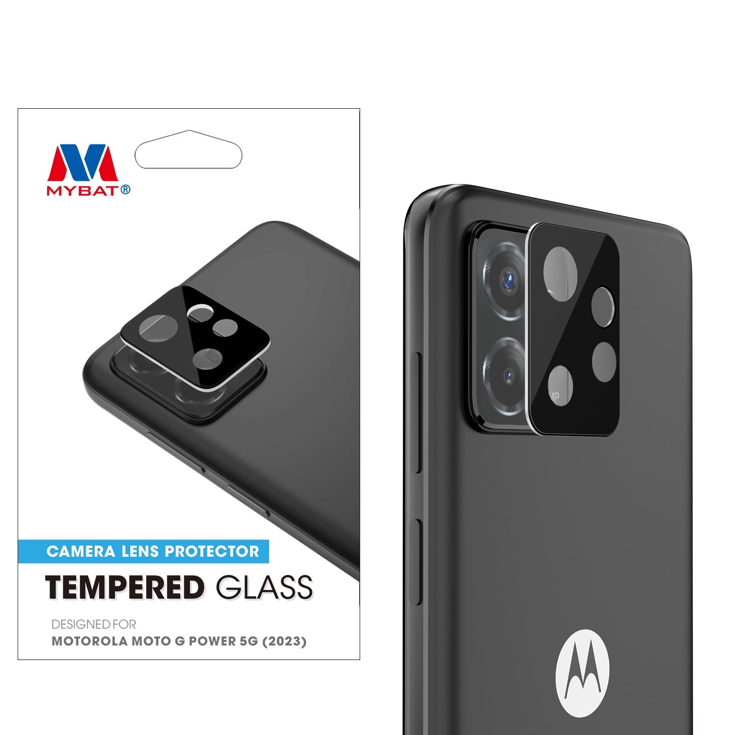 MyBat Tempered Glass Lens Protector for Motorola Moto G Power 5G (2023) - Black