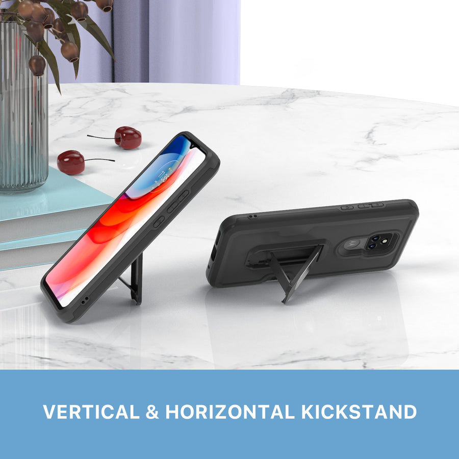 MyBat Grip Stand Protector Case Combo (with Black Holster)(with Card Wallet) for Motorola Moto G Play (2021) - Black / Black - MMGPY21CS3NES271-11.jpg