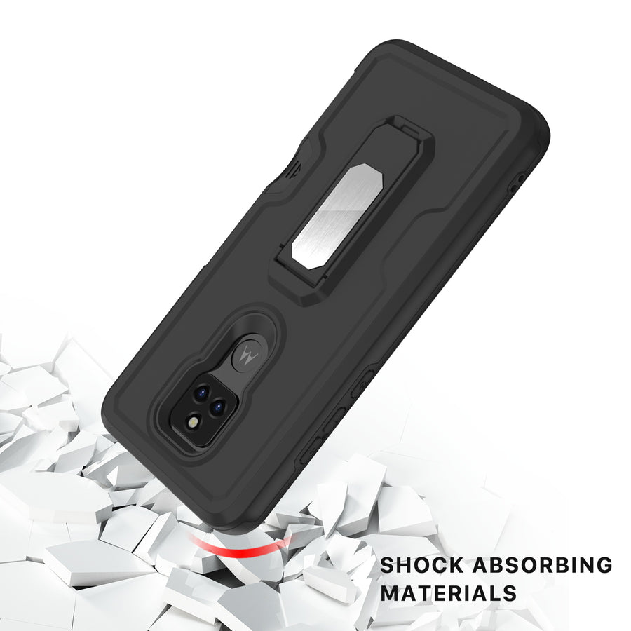 MyBat Grip Stand Protector Case Combo (with Black Holster)(with Card Wallet) for Motorola Moto G Play (2021) - Black / Black - MMGPY21CS3NES271-8.jpg