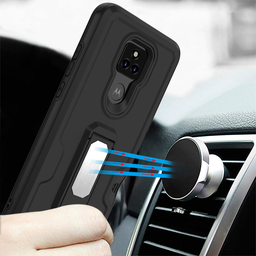 MyBat Grip Stand Protector Case Combo (with Black Holster)(with Card Wallet) for Motorola Moto G Play (2021) - Black / Black - MMGPY21CS3NES271-9.jpg
