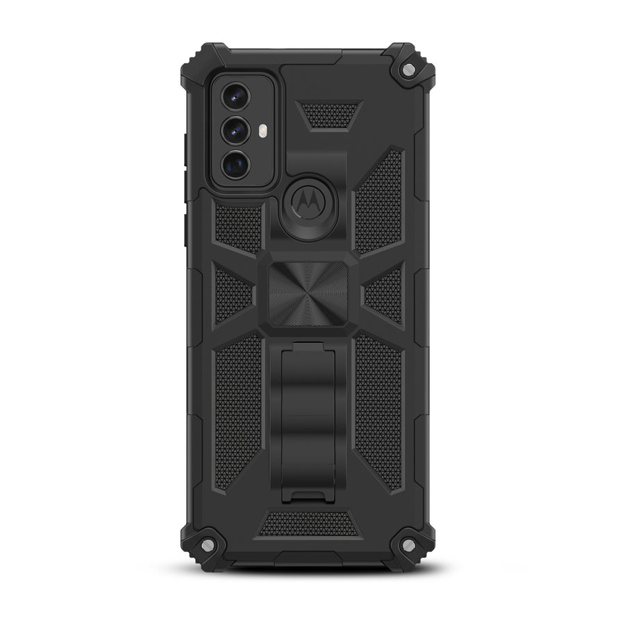 MyBat Sturdy Hybrid Protector Cover (with Stand) for Motorola Moto G Play (2023) - Black / Black - MMGPY23CSFSSS001-3.jpg