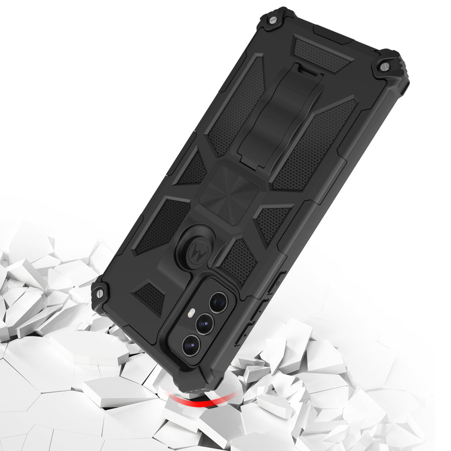 MyBat Sturdy Hybrid Protector Cover (with Stand) for Motorola Moto G Play (2023) - Black / Black - MMGPY23CSFSSS001-5.jpg