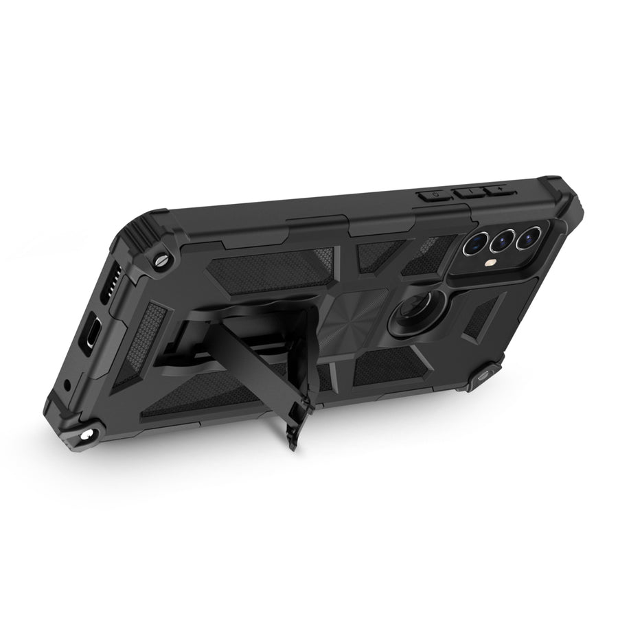 MyBat Sturdy Hybrid Protector Cover (with Stand) for Motorola Moto G Play (2023) - Black / Black - MMGPY23CSFSSS001-7.jpg
