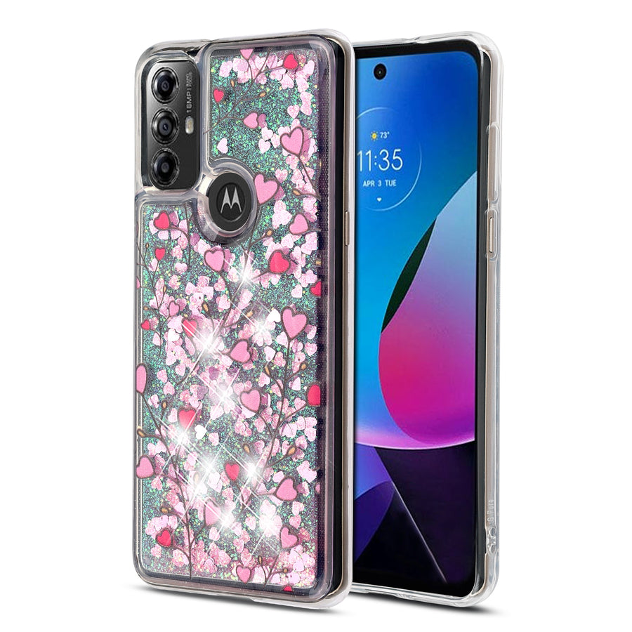 MyBat Quicksand Glitter Hybrid Protector Cover for Motorola Moto G Play (2023) - Heart Vines - MMGPY23CSGTMM021-2.jpg