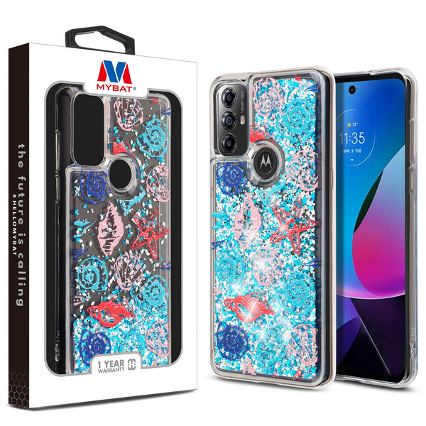 MyBat Quicksand Glitter Hybrid Protector Cover for Motorola Moto G Play (2023) - Seashells - MMGPY23CSGTMM022-1.jpg