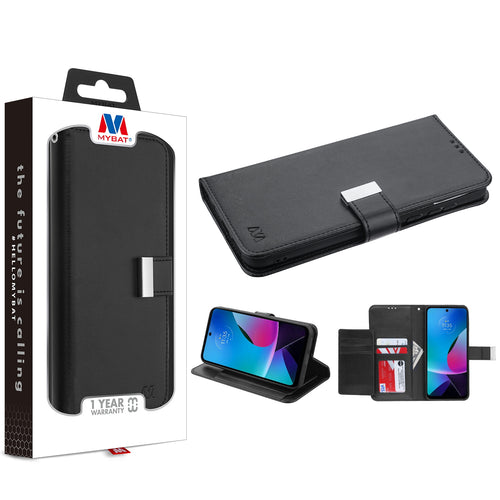 MyBat MyJacket Wallet Xtra Series for Motorola Moto G Play (2023) - Black / Black - MMGPY23PCMJG031-1.jpg