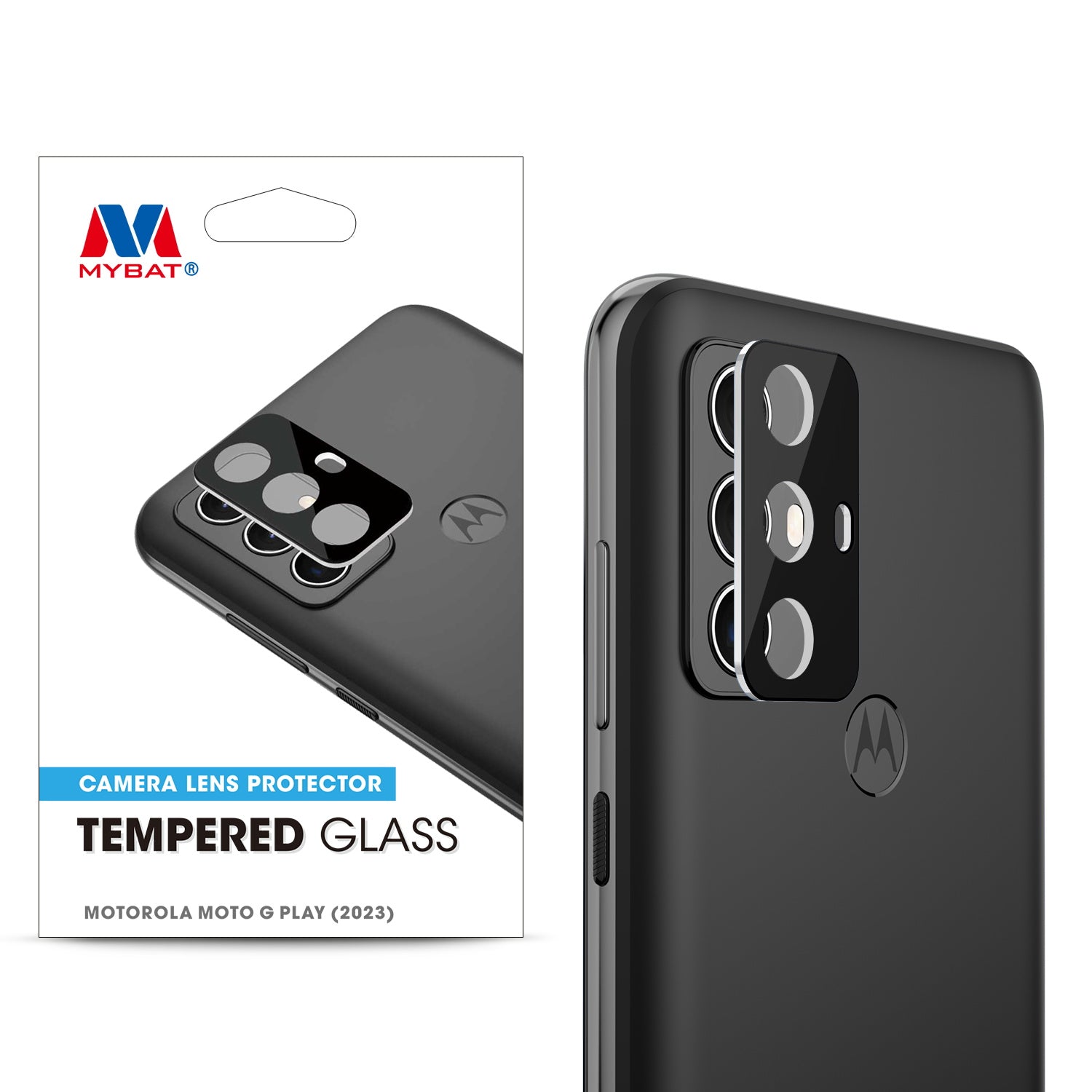 MyBat Tempered Glass Lens Protector for Motorola Moto G Play (2023) - Black