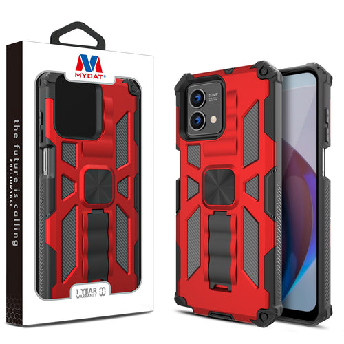 MyBat Sturdy Hybrid Protector Cover (with Stand) for Motorola Moto G Stylus 5G (2023) - Red / Black - MMGS5G23CSFSSS003-1.jpg