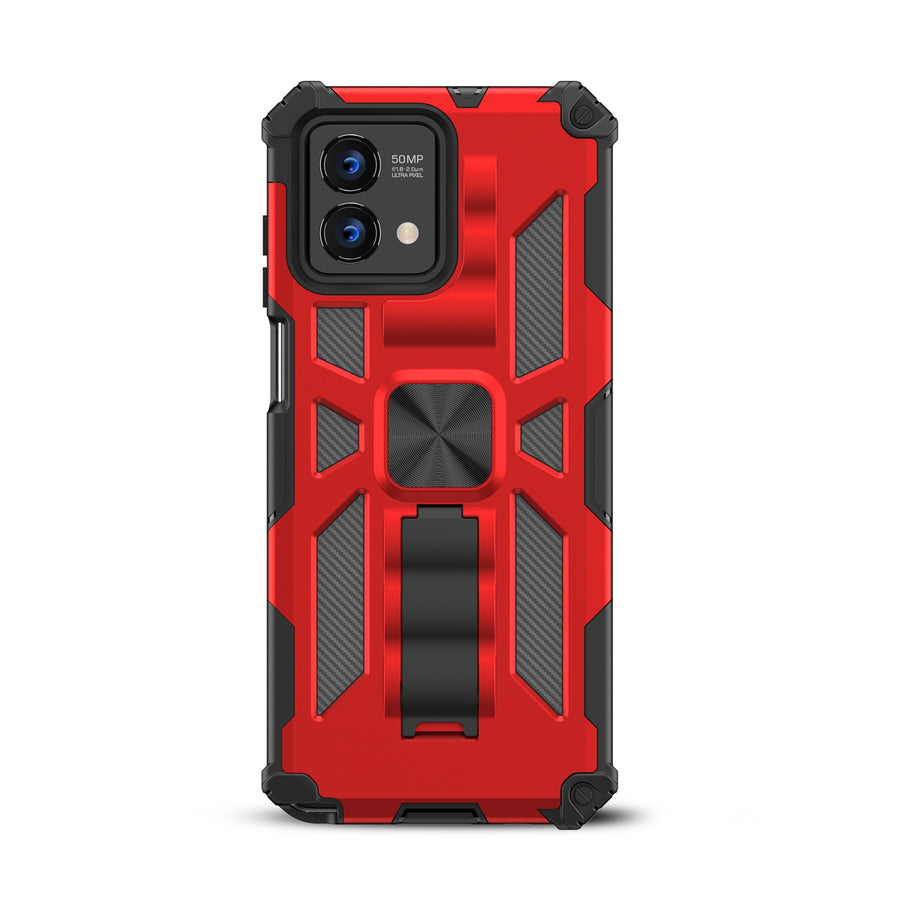 MyBat Sturdy Hybrid Protector Cover (with Stand) for Motorola Moto G Stylus 5G (2023) - Red / Black - MMGS5G23CSFSSS003-3.jpg