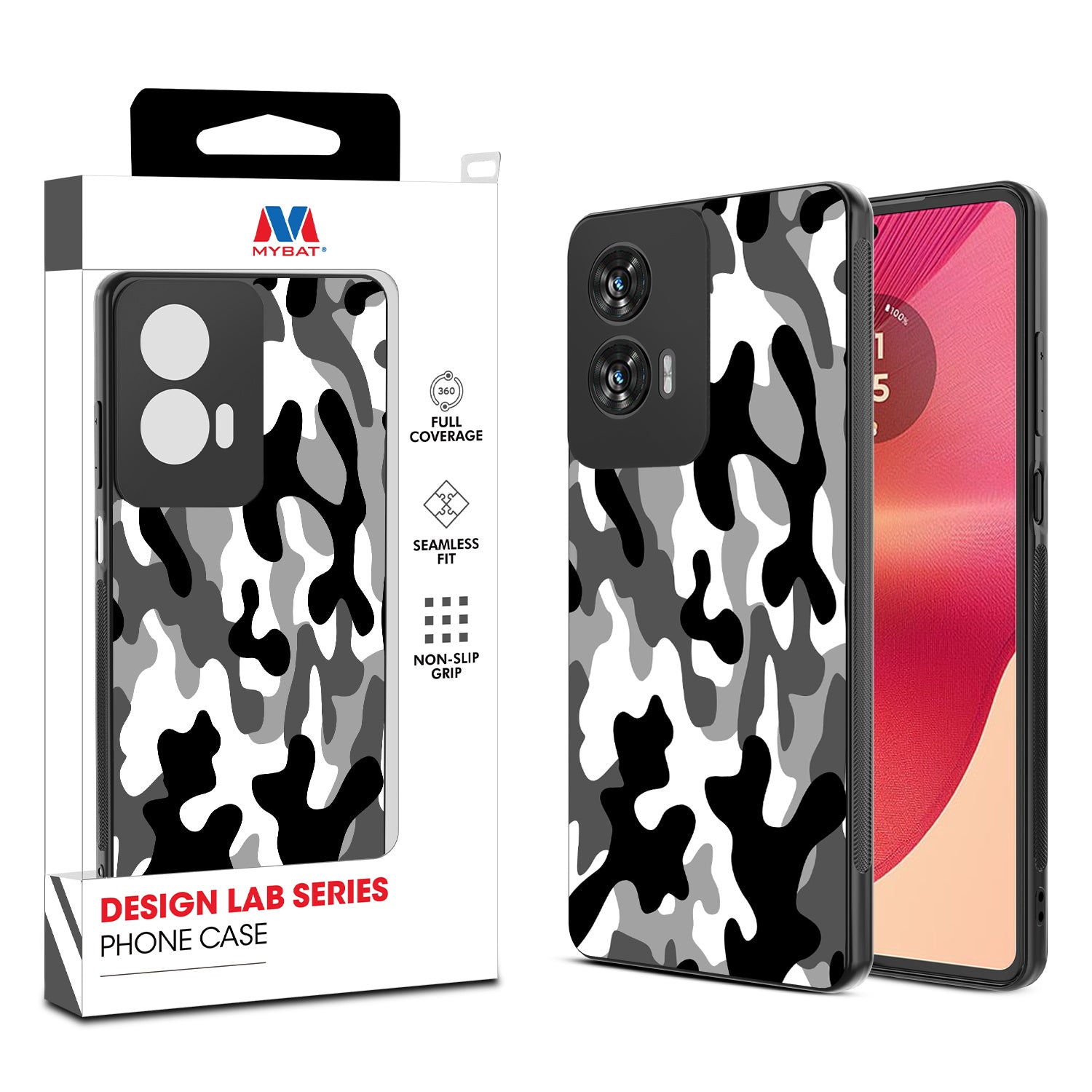 MyBat Design Lab Series Case for Motorola Moto G Stylus 5G (2024) - Black & White Camouflage