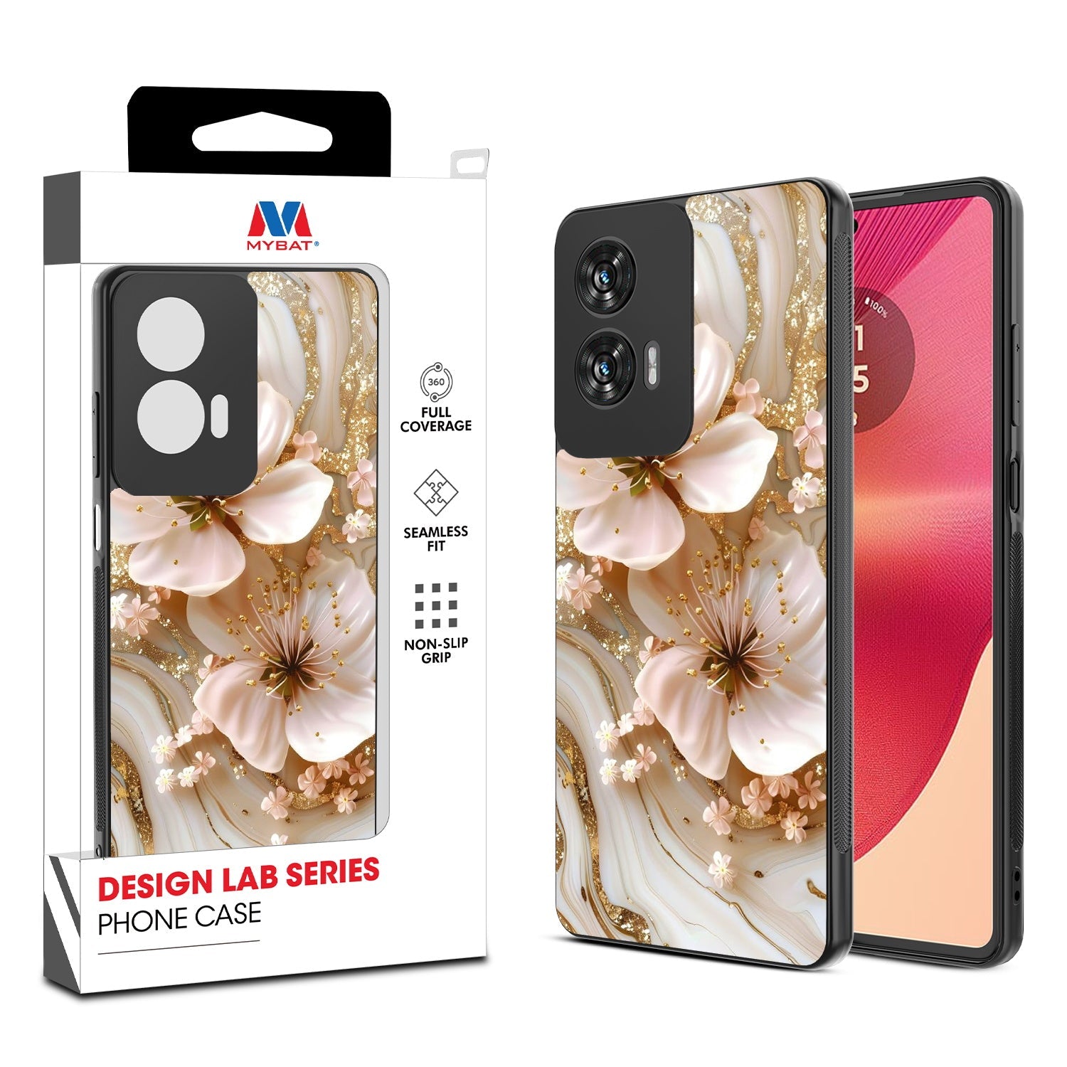 MyBat Design Lab Series Case for Motorola Moto G Stylus 5G (2024) - Golden Petal Glow