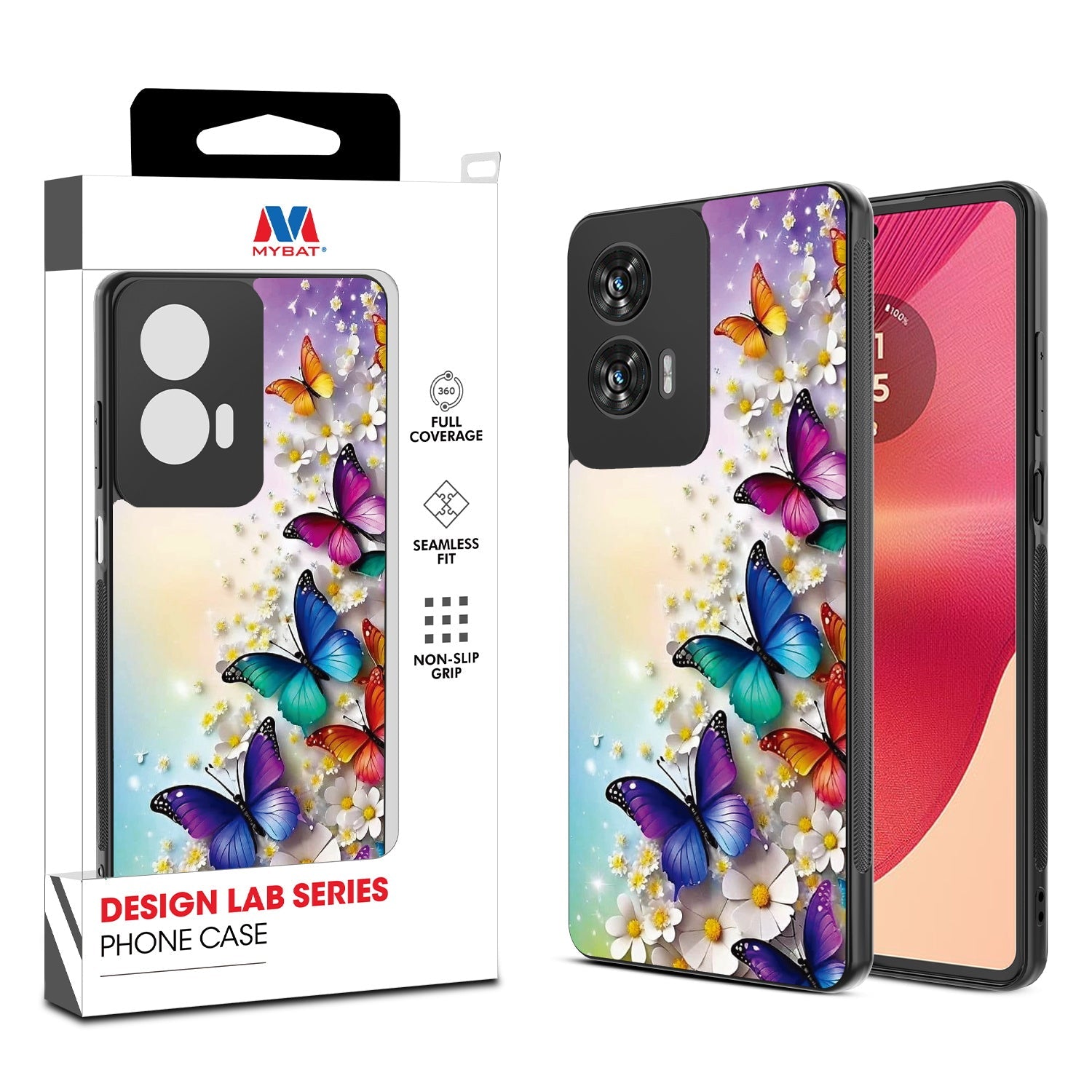 MyBat Design Lab Series Case for Motorola Moto G Stylus 5G (2024) - Rainbow Butterflies