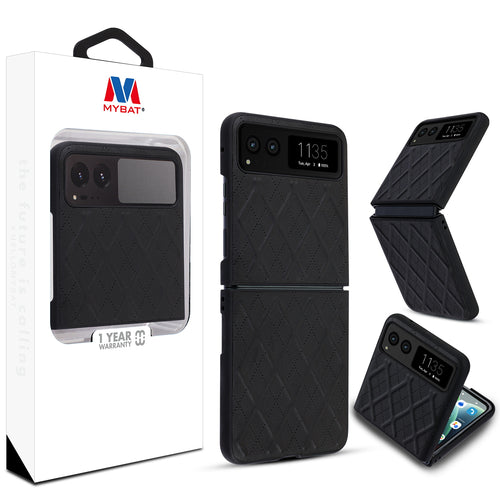MyBat Leather Protector Case for Motorola razr (2023) - Black - MMRAZRCSFSSS441-1.jpg