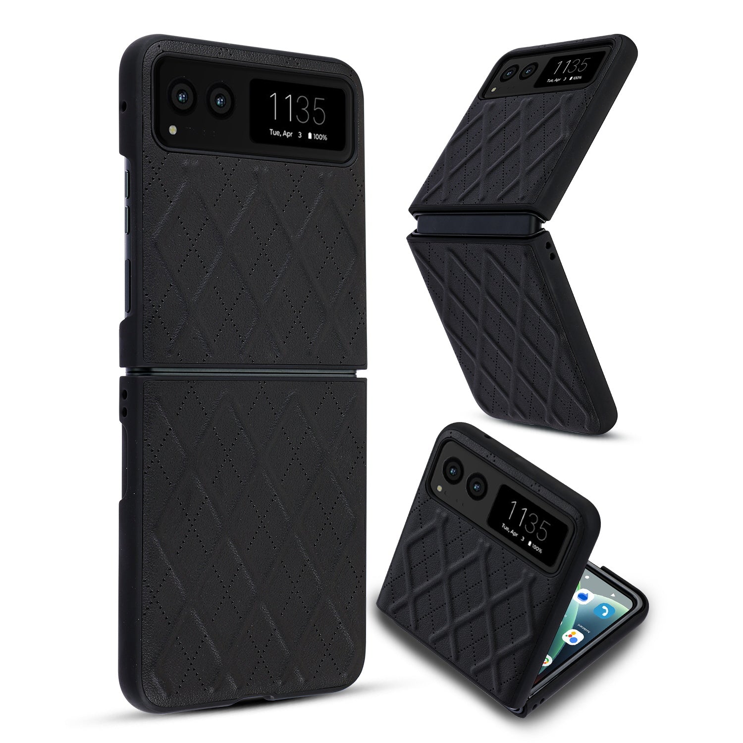 MyBat Leather Protector Case for Motorola razr (2023) - Black - MMRAZRCSFSSS441-2.jpg