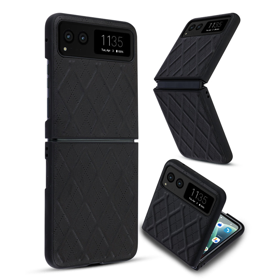 MyBat Leather Protector Case for Motorola razr (2023) - Black - MMRAZRCSFSSS441-2.jpg