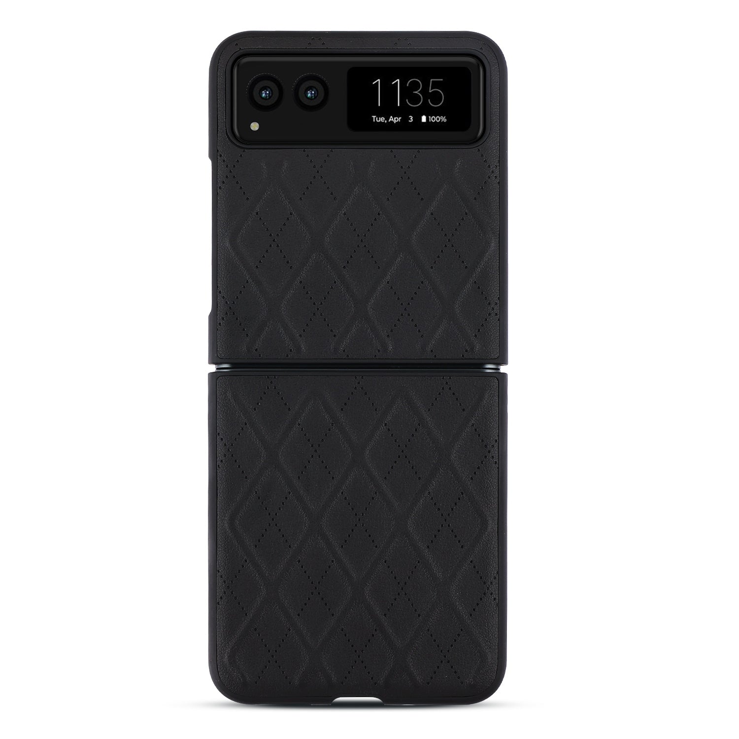 MyBat Leather Protector Case for Motorola razr (2023) - Black - MMRAZRCSFSSS441-3.jpg