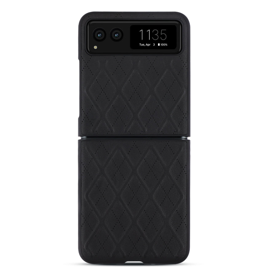 MyBat Leather Protector Case for Motorola razr (2023) - Black - MMRAZRCSFSSS441-3.jpg