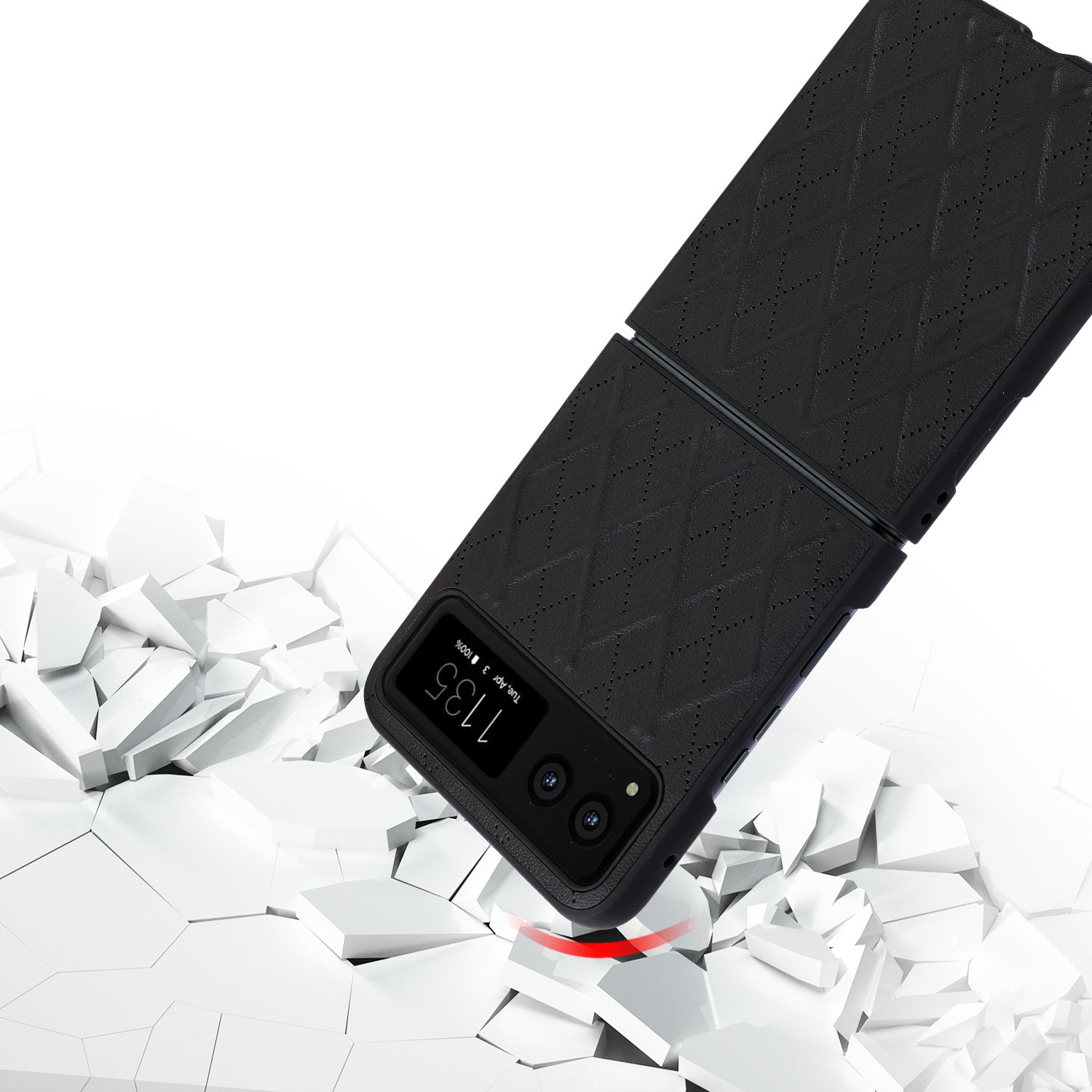 MyBat Leather Protector Case for Motorola razr (2023) - Black - MMRAZRCSFSSS441-5.jpg