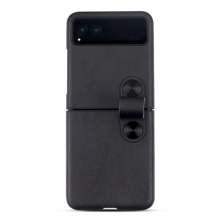 MyBat Leather Protector Case (with Lanyard) for Motorola razr (2023) - Black - MMRAZRCSFSSS461-3.jpg