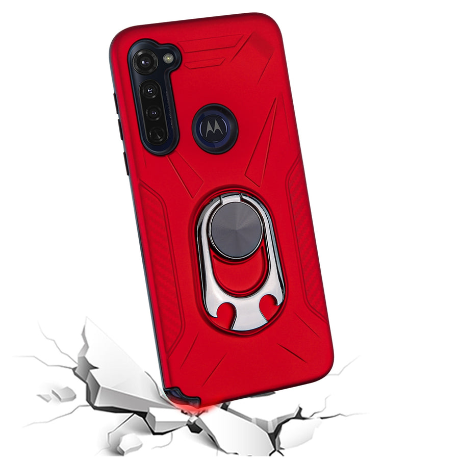 MyBat Hybrid Protector Cover (with Ring Holder Kickstand Bottle) for Motorola Moto G Stylus - Red / Black - MOTGSTHPCFSSO282-4.jpg