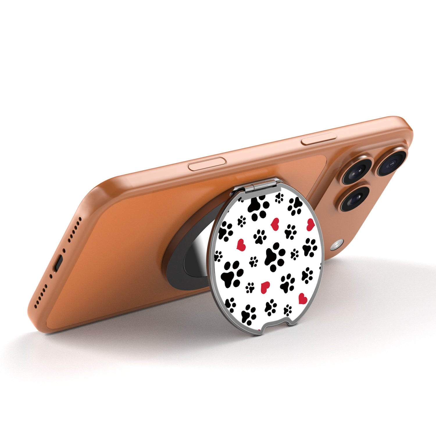 MyBat Design Lab MagSafe Selfie Mirror Kickstand - Black - Paw Prints and Hearts - MOTHMNUSU331-001-2.jpg