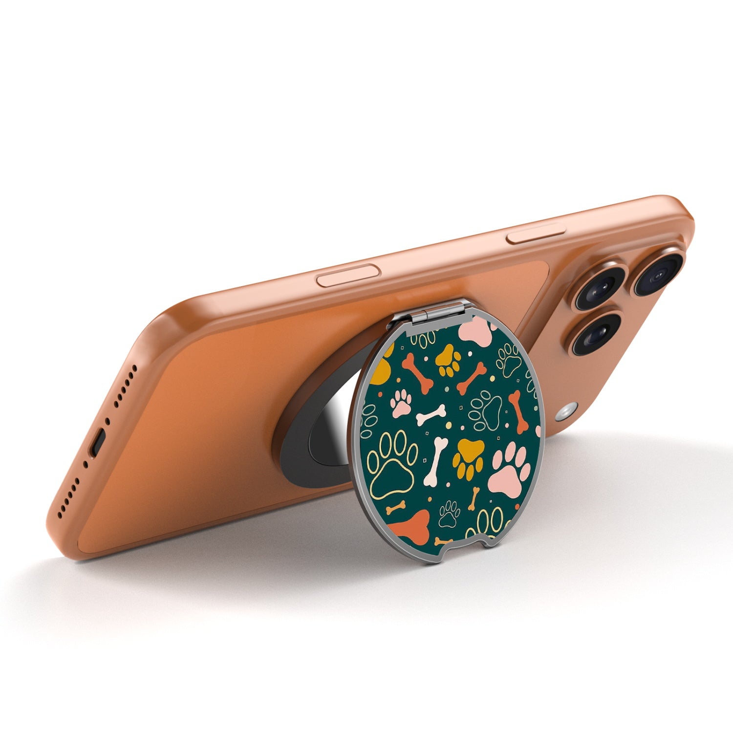 MyBat Design Lab MagSafe Selfie Mirror Kickstand - Black - Paw Prints & Bones - MOTHMNUSU331-003-2.jpg