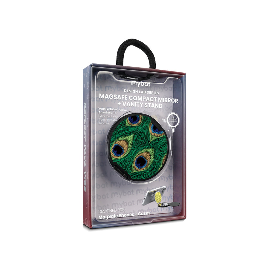 MyBat Design Lab MagSafe Selfie Mirror Kickstand - Black - Peacock Feathers - MOTHMNUSU331-018-11.jpg