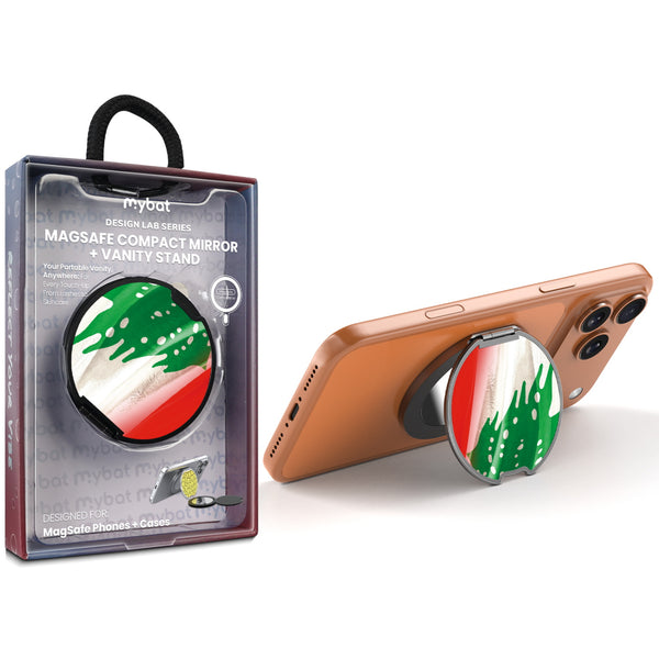 MyBat Design Lab MagSafe Selfie Mirror Kickstand - Black - Lebanese Flag - MOTHMNUSU331-033-1.jpg
