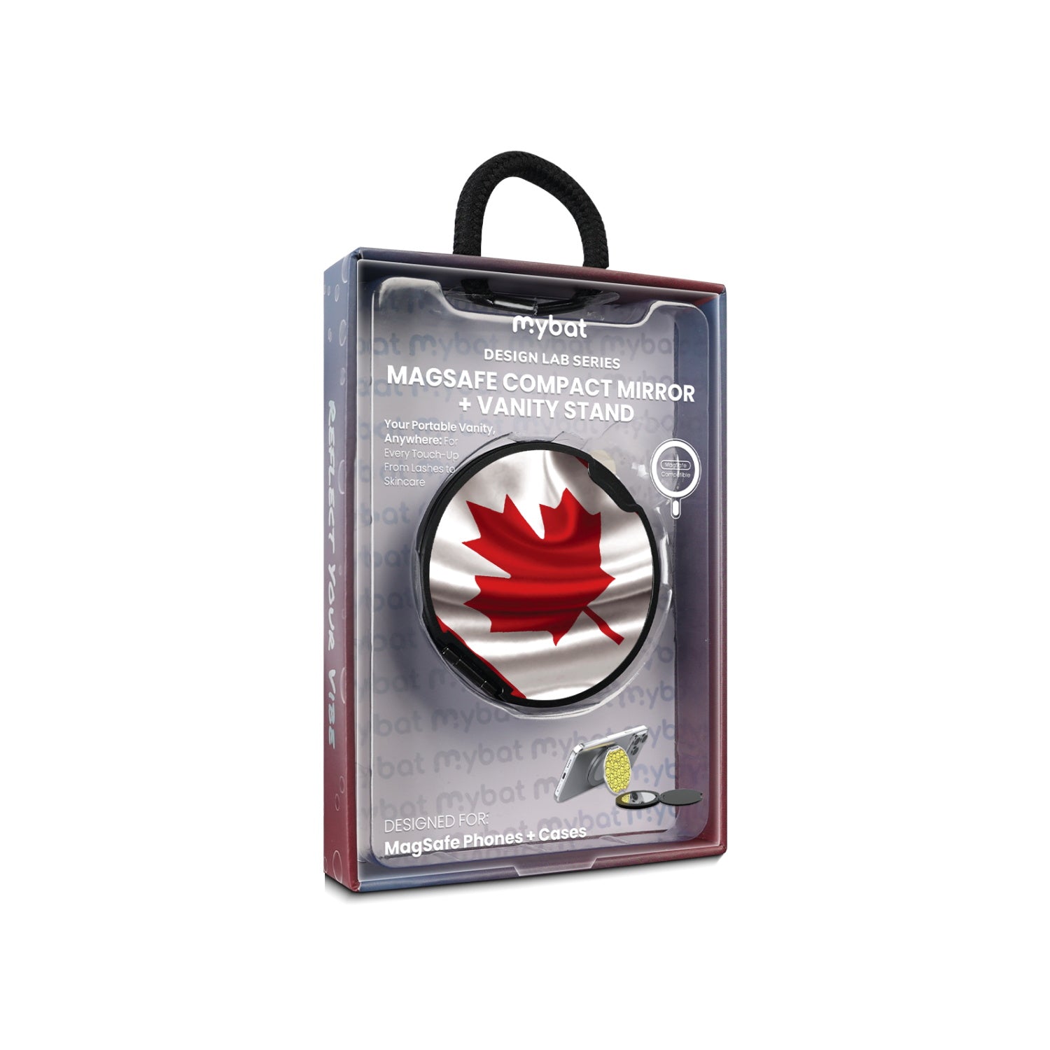 MyBat Design Lab MagSafe Selfie Mirror Kickstand - Black - Canadian Flag