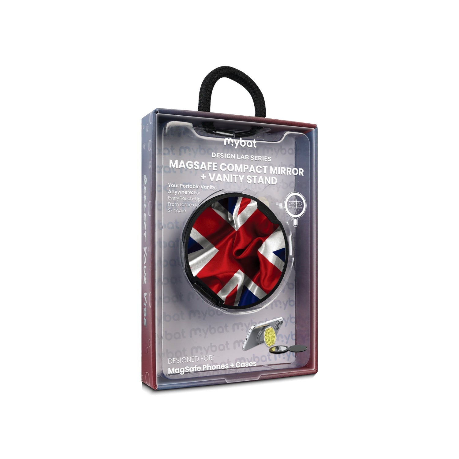 MyBat Design Lab MagSafe Selfie Mirror Kickstand - Black - British Flag